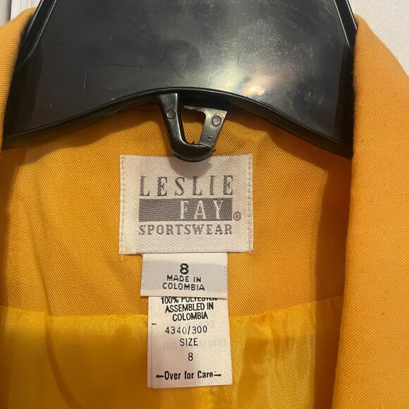 Vintage 80s Yellow Gold Oversized Embroidered Blazer - Picture 2 of 6